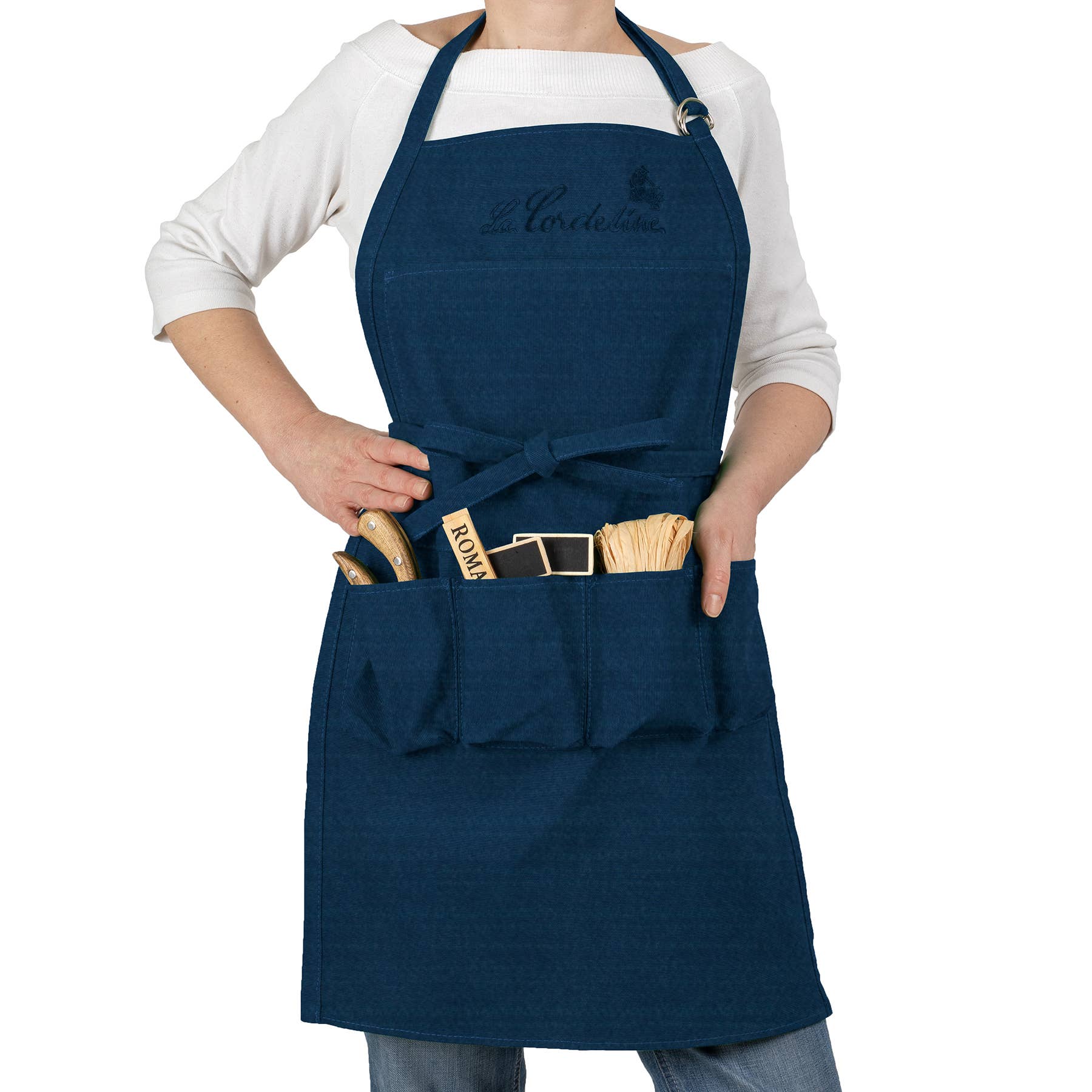 5 - pocket apron 75x66cm Denim jeans - Snedkerværktøj