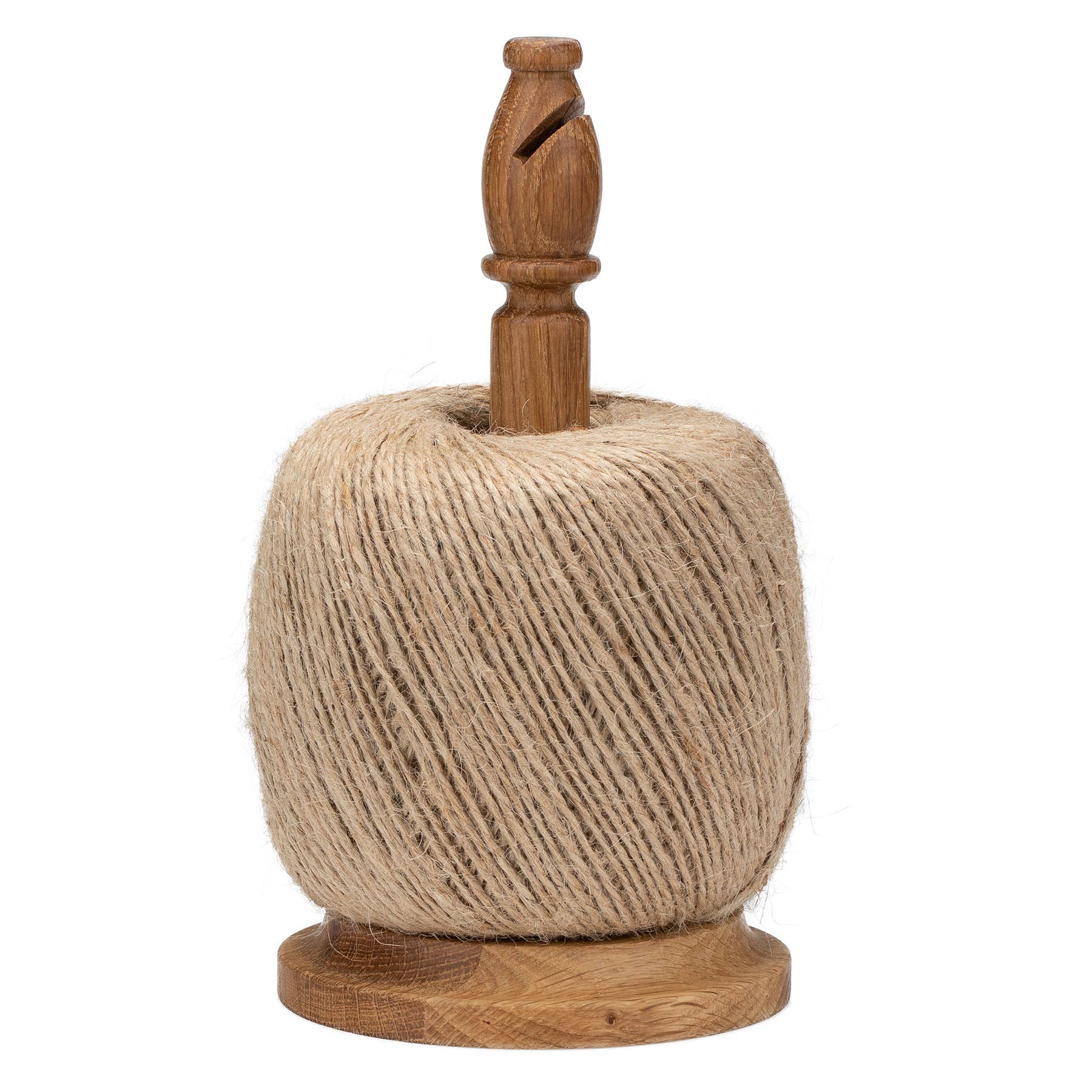 Natural jute twine Ø2mm ±370m on oak wire cutter - Snedkerværktøj