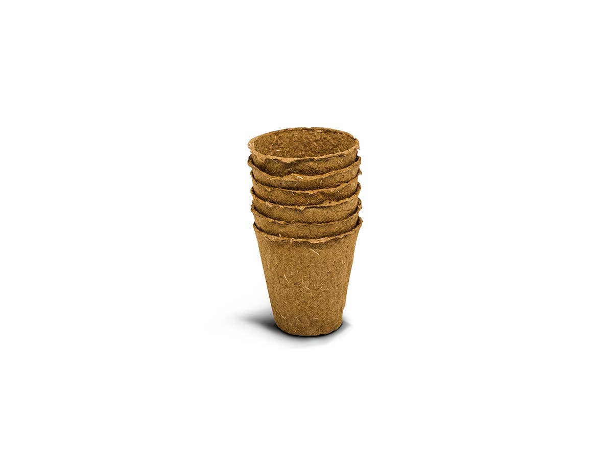 Round natural fiber pots Ø6cm (6u) - NATPOT RS - Snedkerværktøj