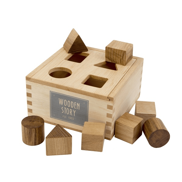 Stacking Montessori ToyShape Sorter Box Natural - Snedkerværktøj