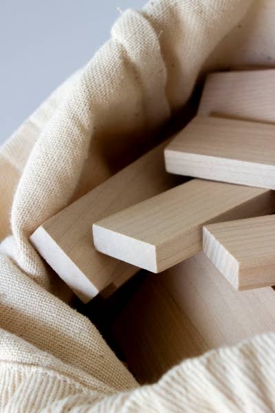 Wooden Architectural Blocks in Sack - 200 pcs - Snedkerværktøj