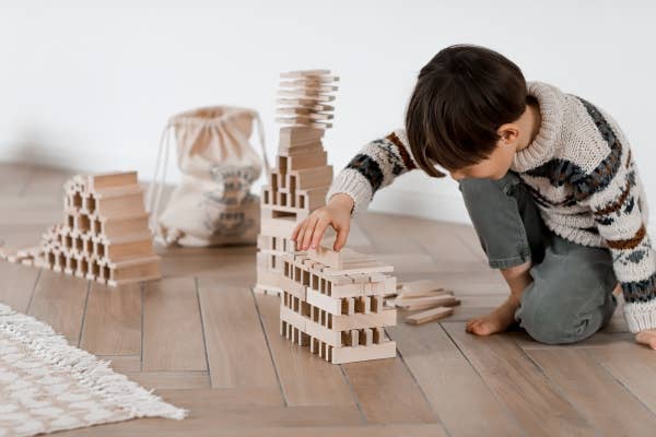 Wooden Architectural Blocks in Sack - 200 pcs - Snedkerværktøj