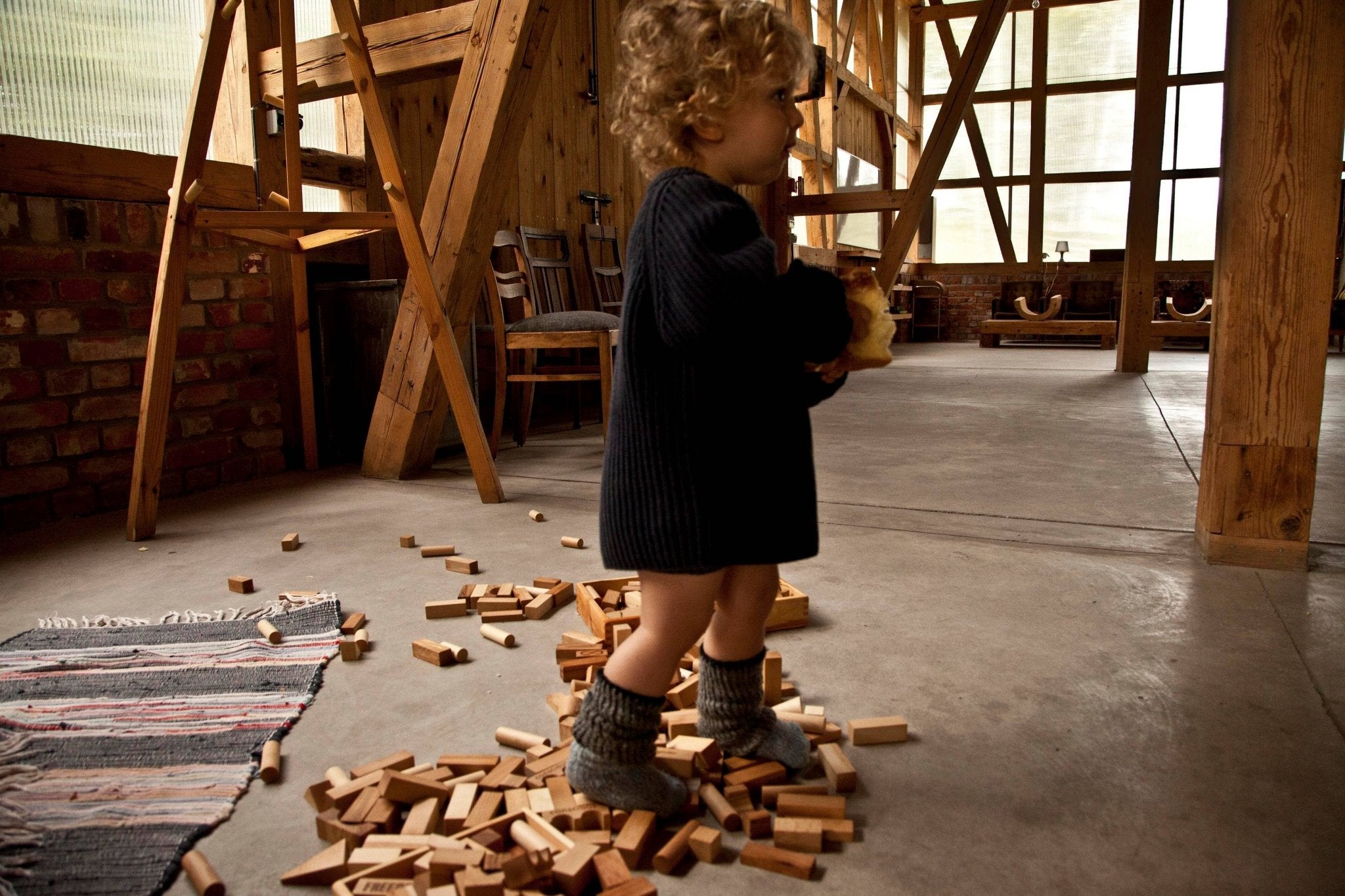 Wooden Blocks In Sack - 100 pcs Natural - Snedkerværktøj