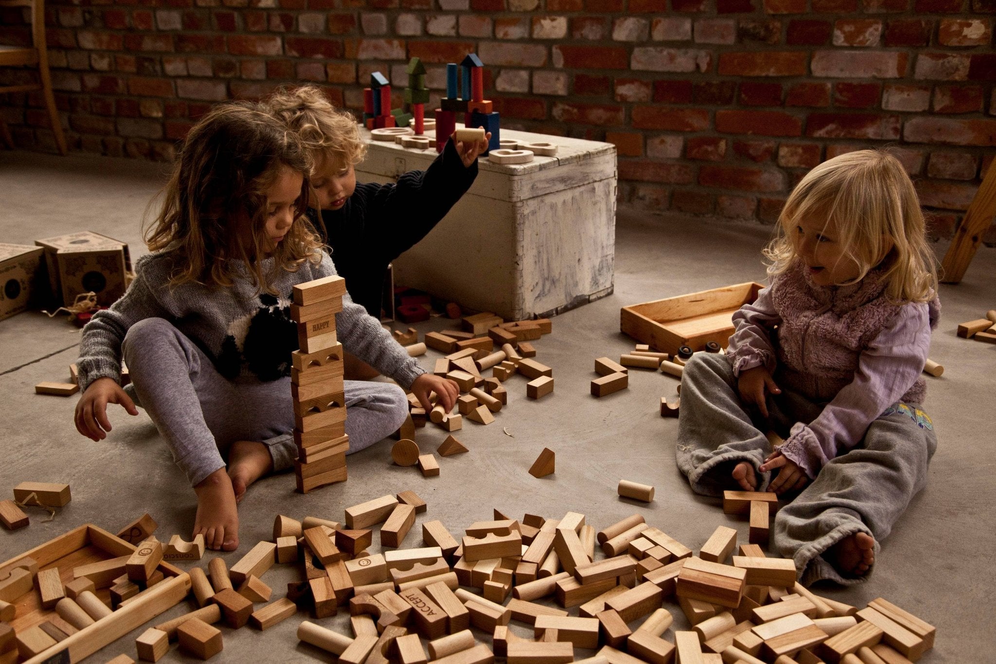 Wooden Blocks In Tray - 30 pcs Natural - Snedkerværktøj